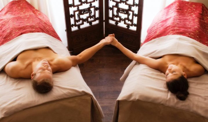 A romantic couple massage